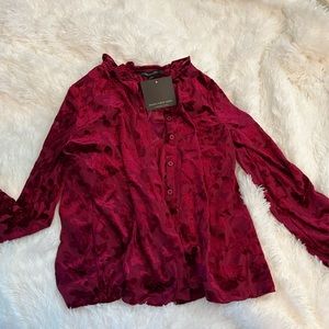 Burgundy Velvet Shirt